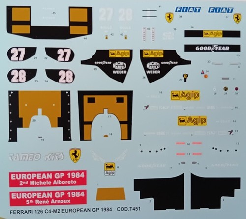 Decal ferrari 126 m2 - x, gp